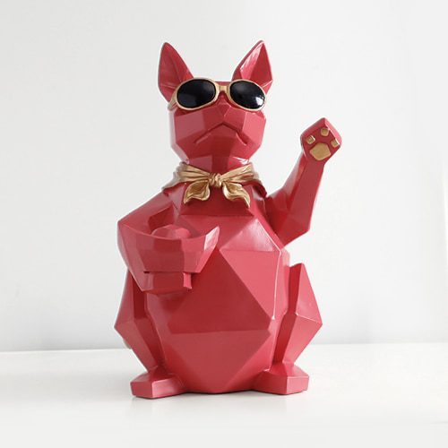 Red cat figurine-L