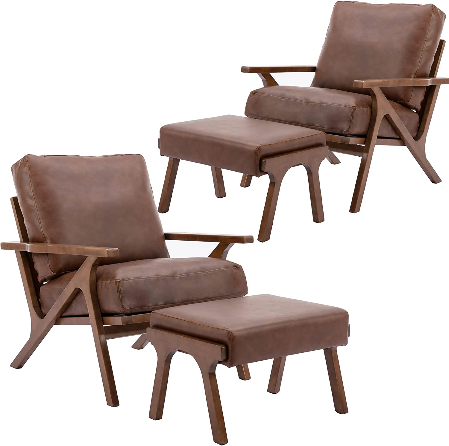Brown Faux Leather, With Foot Rest