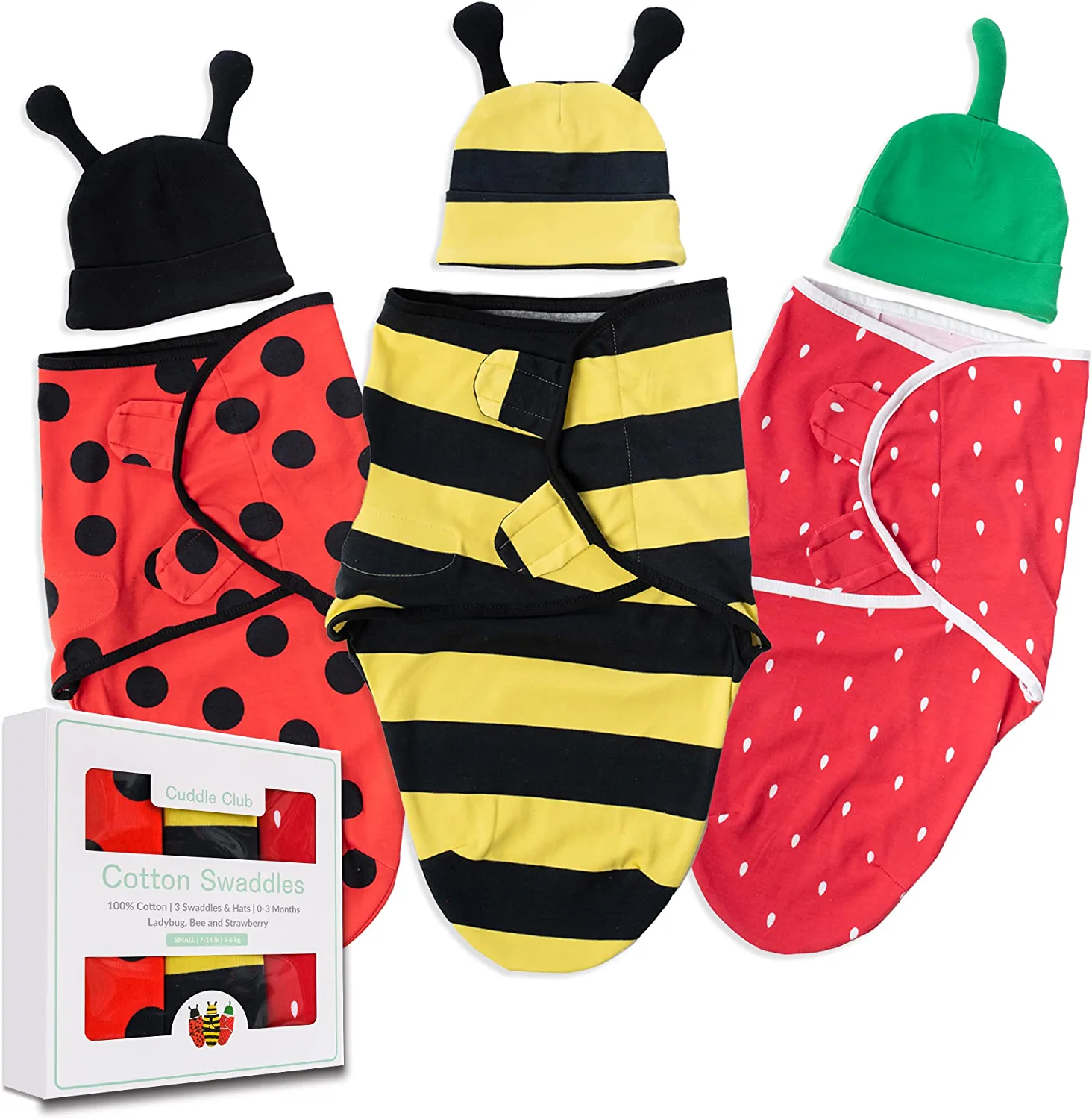Ladybug, Bee, & Strawberry (3 Pack)